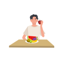 پیش‌نمایش فایل man-give-suggestion-to-eat-healthy-food-8791960 از پک میوه خوردن
