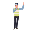 پیش‌نمایش فایل a-traffic-police-blowing-whistle-and-gesturing-hand-as-stop-8868061 از پک پلیس راهنمایی