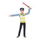 پیش‌نمایش فایل a-traffic-police-blowing-whistle-and-holding-traffic-baton-8868067 از پک پلیس راهنمایی