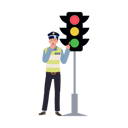 پیش‌نمایش فایل a-traffic-police-blowing-whistle-and-pointing-index-finger-to-red-traffic-light-8868071 از پک پلیس راهنمایی