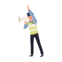 پیش‌نمایش فایل a-traffic-police-holding-megaphone-and-doing-gesture-hand-stop-sign-8868058 از پک پلیس راهنمایی