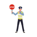 پیش‌نمایش فایل a-traffic-police-holding-stop-sign-8868049 از پک پلیس راهنمایی