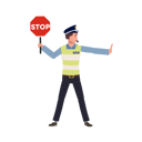 پیش‌نمایش فایل a-traffic-police-holding-stop-sign-8868053 از پک پلیس راهنمایی