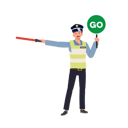 پیش‌نمایش فایل a-traffic-police-holding-traffic-baton-is-give-way-to-another-way-8868068 از پک پلیس راهنمایی