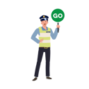 پیش‌نمایش فایل a-traffic-police-holding-traffic-holding-go-sign-8868069 از پک پلیس راهنمایی