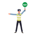 پیش‌نمایش فایل a-traffic-police-holding-traffic-holding-go-sign-8868070 از پک پلیس راهنمایی