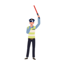 پیش‌نمایش فایل a-traffic-police-is-blowing-whistle-and-holding-traffic-baton-up-above-head-8868091 از پک پلیس راهنمایی