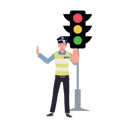 پیش‌نمایش فایل a-traffic-police-is-doing-stop-hand-sign-near-traffic-light-8868073 از پک پلیس راهنمایی
