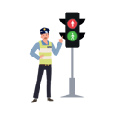 پیش‌نمایش فایل a-traffic-police-is-pointing-index-finger-to-traffic-light-to-teaching-traffic-rule-8868090 از پک پلیس راهنمایی