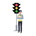 پیش‌نمایش فایل traffic-police-near-traffic-light-8868074 از پک پلیس راهنمایی