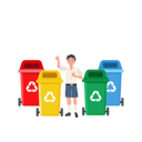 پیش‌نمایش فایل boy-giving-thumb-up-while-explaining-about-color-of-recycle-bin-9300072 از پک سبز شو