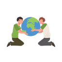 پیش‌نمایش فایل two-men-hugging-planet-earth-9300060 از پک سبز شو