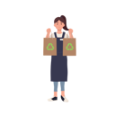 پیش‌نمایش فایل woman-holding-recyclable-craft-bag-in-both-hands-9300070 از پک سبز شو