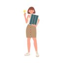 پیش‌نمایش فایل woman-with-solar-cell-panel-and-light-bulb-to-show-clean-energy-9300076 از پک سبز شو