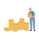 پیش‌نمایش فایل elderly-man-creating-a-coin-stack-for-savings-and-retirement-9673483 از پک مرد سالمند درباره مسائل مالی