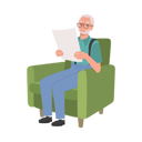 پیش‌نمایش فایل elderly-man-enjoying-tranquil-reading-of-newspaper-on-cozy-couch-9673465 از پک مرد سالمند درباره مسائل مالی