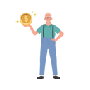 پیش‌نمایش فایل happy-elderly-man-holding-coin-9673487 از پک مرد سالمند درباره مسائل مالی