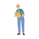پیش‌نمایش فایل happy-senior-man-smiling-while-holding-big-coin-9673479 از پک مرد سالمند درباره مسائل مالی