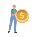 پیش‌نمایش فایل symbol-of-wealth-and-retirement-savings-9673496 از پک مرد سالمند درباره مسائل مالی
