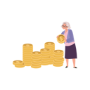 پیش‌نمایش فایل elderly-woman-creating-a-coin-stack-for-savings-and-retirement-9672330 از پک زن سالمند درباره مسائل مالی