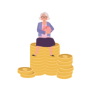 پیش‌نمایش فایل financial-success-happy-elderly-woman-holding-piggy-bank-sitting-on-coin-stack-9672336 از پک زن سالمند درباره مسائل مالی