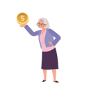 پیش‌نمایش فایل happy-senior-lady-smiling-while-holding-big-coin-9672325 از پک زن سالمند درباره مسائل مالی