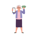 پیش‌نمایش فایل happy-senior-woman-using-smartphone-for-financial-transactions-9672322 از پک زن سالمند درباره مسائل مالی
