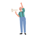 پیش‌نمایش فایل elderly-man-leading-passionate-protest-with-megaphone-9673415 از پک مرد سالمند