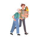 پیش‌نمایش فایل smiling-young-man-helps-senior-grandfather-carry-grocery-bag-9673421 از پک مرد سالمند