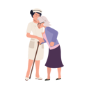 پیش‌نمایش فایل elderly-grandmother-walking-assistance-by-happy-female-nurse-in-uniform-9672171 از پک زن سالمند