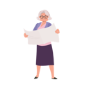 پیش‌نمایش فایل granny-standing-engrossed-in-reading-newspaper-9672208 از پک زن سالمند