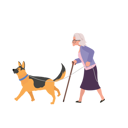 پیش‌نمایش فایل senior-lady-with-cane-stick-and-trusty-escort-dog-9672169 از پک زن سالمند