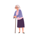 پیش‌نمایش فایل smiling-elderly-lady-with-cane-stick-9672167 از پک زن سالمند