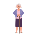 پیش‌نمایش فایل smiling-elderly-lady-with-cane-stick-9672205 از پک زن سالمند