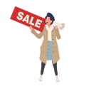 پیش‌نمایش فایل woman-holding-sale-sign-with-megaphone-9808270 از پک جشنواره حراج پاییزی