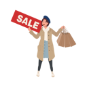پیش‌نمایش فایل woman-holding-sale-sign-with-shopping-bags-9808266 از پک جشنواره حراج پاییزی