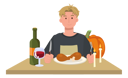 پیش‌نمایش فایل man-celebrating-thanksgiving-feast-with-turkey-drumstick-9884945 از پک روز شکرگزاری