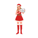 پیش‌نمایش فایل beautiful-girl-holding-merry-christmas-board-9933466 از پک دختر بابانوئل