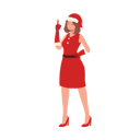 پیش‌نمایش فایل beautiful-girl-in-santa-claus-outfit-and-pointing-up-9933490 از پک دختر بابانوئل