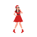 پیش‌نمایش فایل beautiful-girl-in-santa-claus-outfit-and-showing-victory-gesture-9933495 از پک دختر بابانوئل