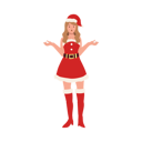 پیش‌نمایش فایل girl-in-santa-dress-standing-with-open-hands-9933475 از پک دختر بابانوئل