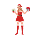 پیش‌نمایش فایل girl-showing-christmas-gifts-9933477 از پک دختر بابانوئل