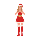 پیش‌نمایش فایل smiling-woman-in-santa-claus-costume-making-heart-shape-9933465 از پک دختر بابانوئل