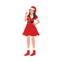 پیش‌نمایش فایل woman-in-santa-claus-costume-and-pointing-up-9933459 از پک دختر بابانوئل
