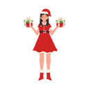 پیش‌نمایش فایل young-girl-holding-gifts-9933462 از پک دختر بابانوئل