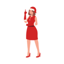 پیش‌نمایش فایل young-woman-in-santa-claus-costume-and-pointing-up-9933491 از پک دختر بابانوئل