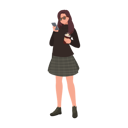 پیش‌نمایش فایل adorable-teenage-girl-using-phone-9959452 از پک زن شیک و مد روز