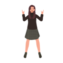 پیش‌نمایش فایل cute-girl-showing-rocking-sign-9959456 از پک زن شیک و مد روز
