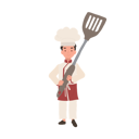 پیش‌نمایش فایل adorable-child-chef-cooking-with-a-big-flipper-10085354 از پک پسر سرآشپز کوچک