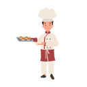 پیش‌نمایش فایل child-cook-in-chefs-hat-and-apron-baking-a-delicious-bun-10085353 از پک پسر سرآشپز کوچک